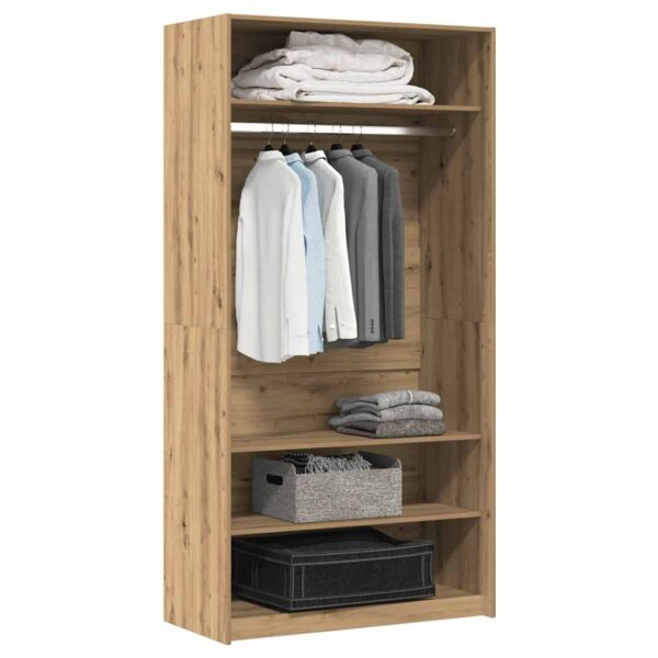 vidaXL Garderobe artisan eik 100x50x200 cm konstruert tre