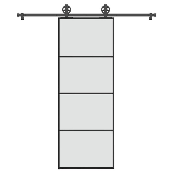 vidaXL Skyvedør med monteringssett 76x205 cm ESG glass og aluminium