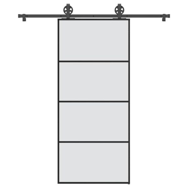 vidaXL Skyvedør med monteringssett 90x205 cm ESG glass og aluminium