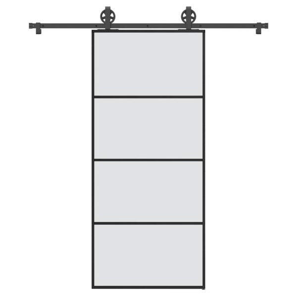 vidaXL Skyvedør med monteringssett 90x205 cm ESG glass og aluminium