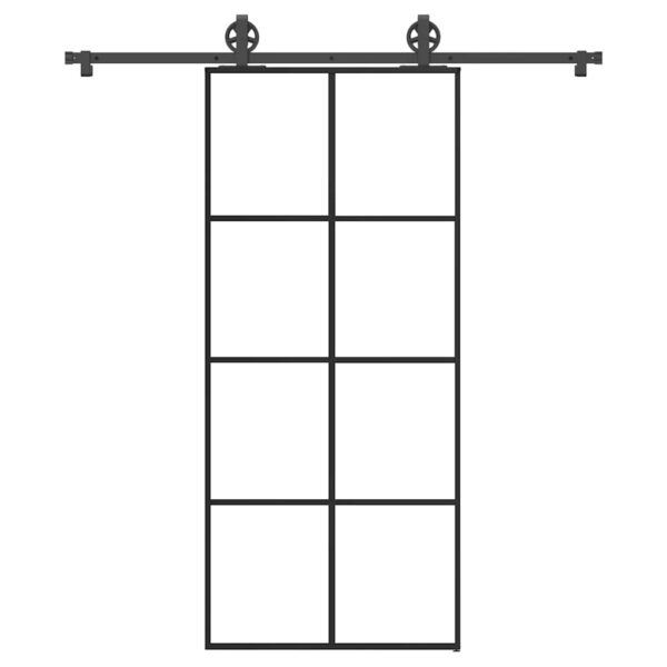 vidaXL Skyvedør med monteringssett 90x205 cm ESG glass og aluminium