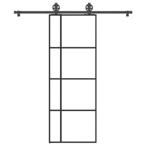 vidaXL Skyvedør med monteringssett 76x205 cm ESG glass og aluminium