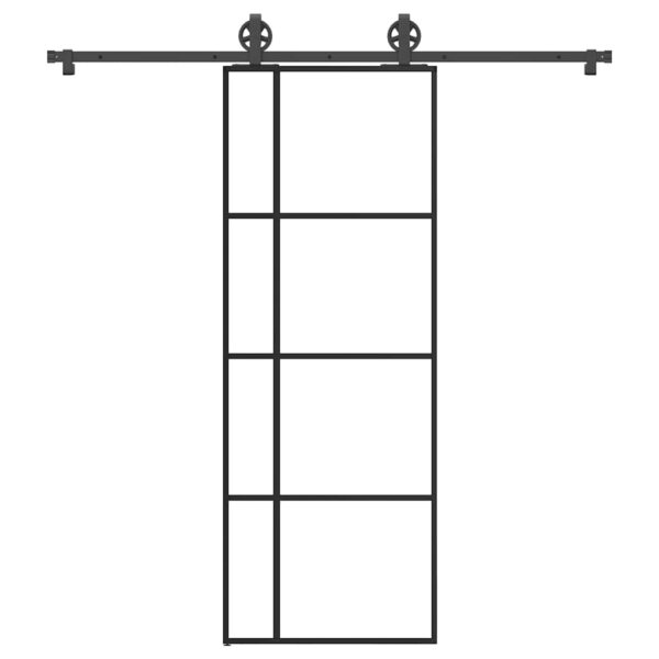 vidaXL Skyvedør med monteringssett 76x205 cm ESG glass og aluminium