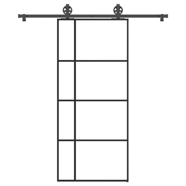 vidaXL Skyvedør med monteringssett 90x205 cm ESG glass og aluminium