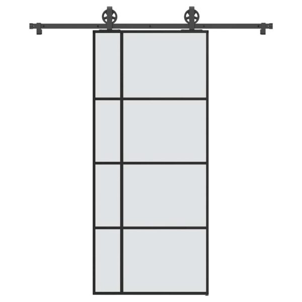 vidaXL Skyvedør med monteringssett 90x205 cm ESG glass og aluminium