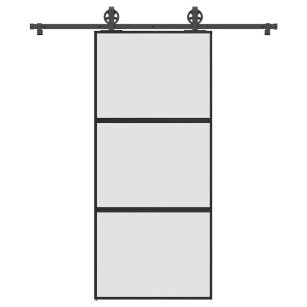 vidaXL Skyvedør med monteringssett 90x205 cm herdet glass og aluminium