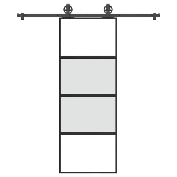 vidaXL Skyvedør med monteringssett 76x205 cm herdet glass og aluminium