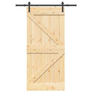 vidaXL Skyvedør med monteringstilbehør 96x210 cm heltre furu