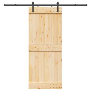 vidaXL Skyvedør med monteringstilbehør 85x210 cm heltre furu