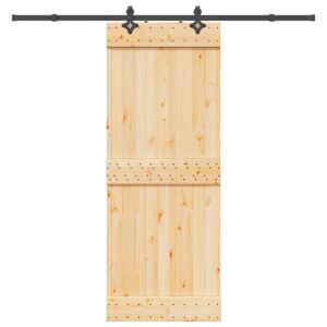 vidaXL Skyvedør med monteringstilbehør 80x210 cm heltre furu