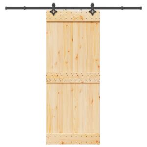 vidaXL Skyvedør med monteringstilbehør 85x210 cm heltre furu