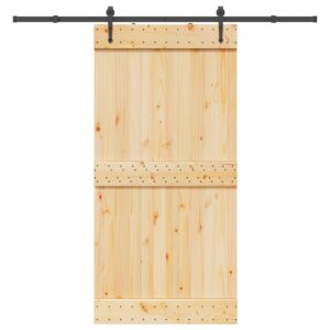 vidaXL Skyvedør med monteringstilbehør 100x210 cm heltre furu