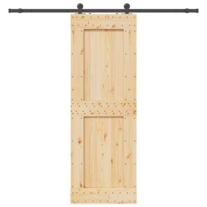 vidaXL Skyvedør med monteringstilbehør 80x210 cm heltre furu