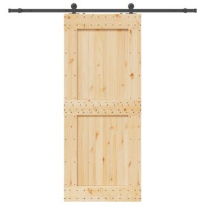 vidaXL Skyvedør med monteringstilbehør 95x210 cm heltre furu