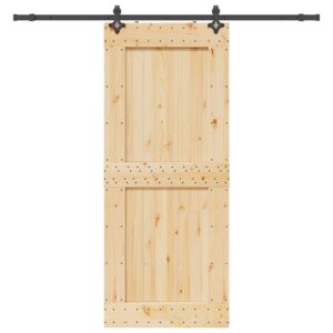 vidaXL Skyvedør med monteringstilbehør 95x210 cm heltre furu