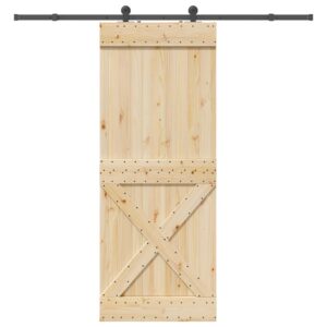 vidaXL Skyvedør med monteringstilbehør 90x210 cm heltre furu