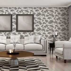 DUTCH WALLCOVERINGS Veggpanel furu hvit og svart