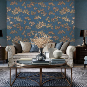 DUTCH WALLCOVERINGS Veggpanel furu gull og blå