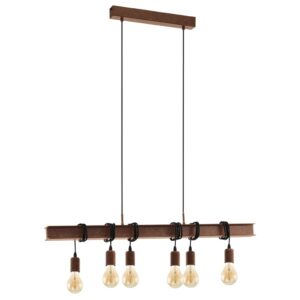 EGLO Taklampe Townshend 4 6 lamper antikk-brun