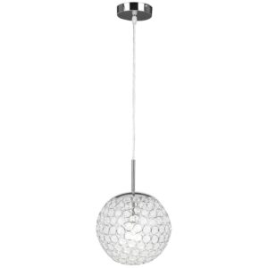 GLOBO Taklampe KONDA glass krom 23x150 cm 16003