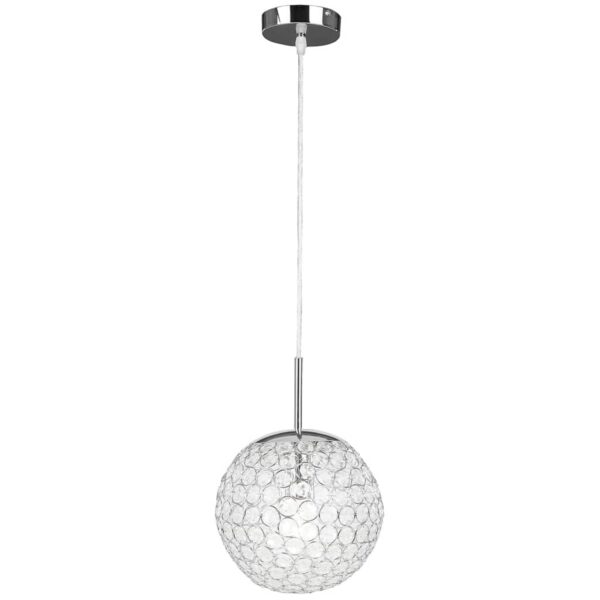 GLOBO Taklampe KONDA glass krom 23x150 cm 16003