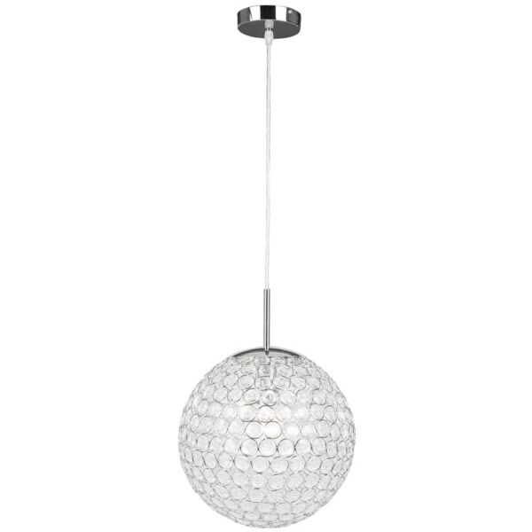 GLOBO Taklampe KONDA glass krom 30x155 cm 16004