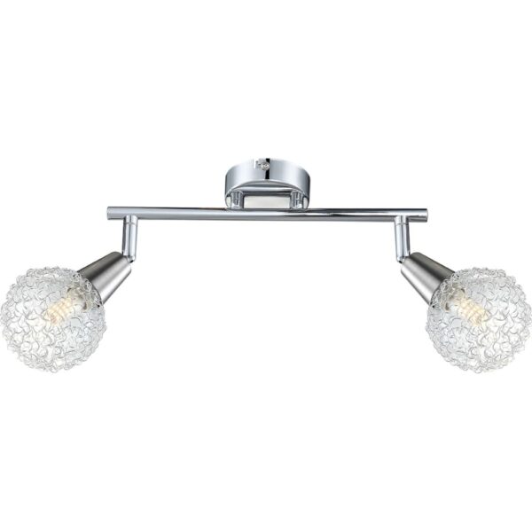 GLOBO LED-spotlys med 2 dioder CICER krom og nikkel 56039-2