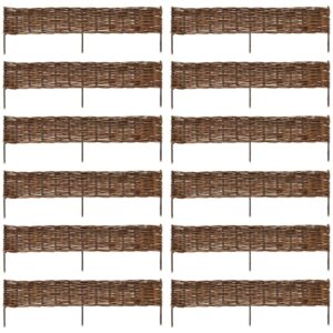 vidaXL Hagegjerde av selje 120 x 35 cm 12 stk