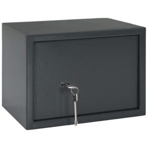 vidaXL Mekanisk safe mørkegrå 35x25x25 cm stål