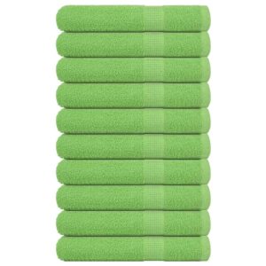 vidaXL Håndklær 10 stk eplegrønn 100x200 cm 360 g/m² 100 % bomull