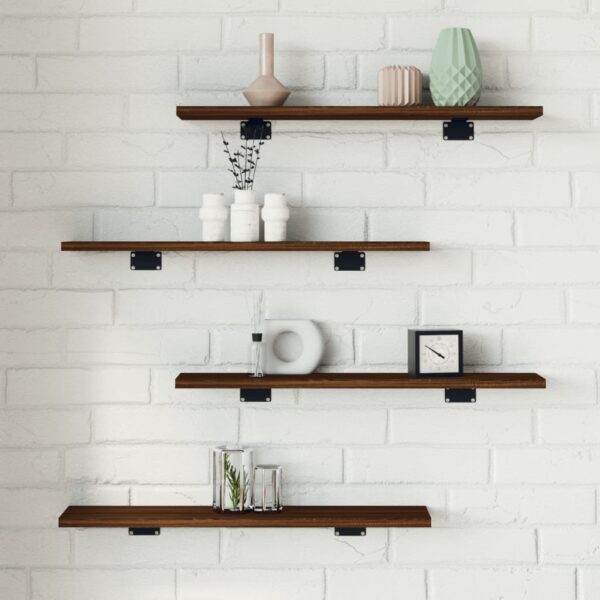 vidaXL Vegghyller 4 stk brun eik 60x10x1