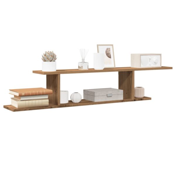 vidaXL Veggmontert TV-hylle artisan eik 125x18x23 cm konstruert tre