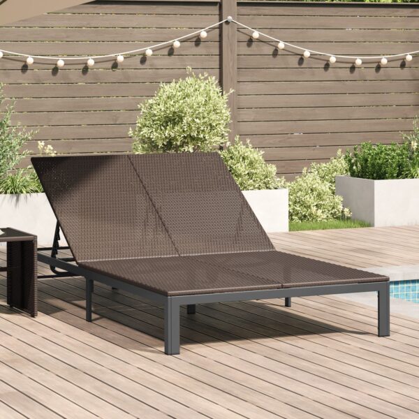 vidaXL Brun Metallramme 200 x 109 x 28 cm Justerbare armlener