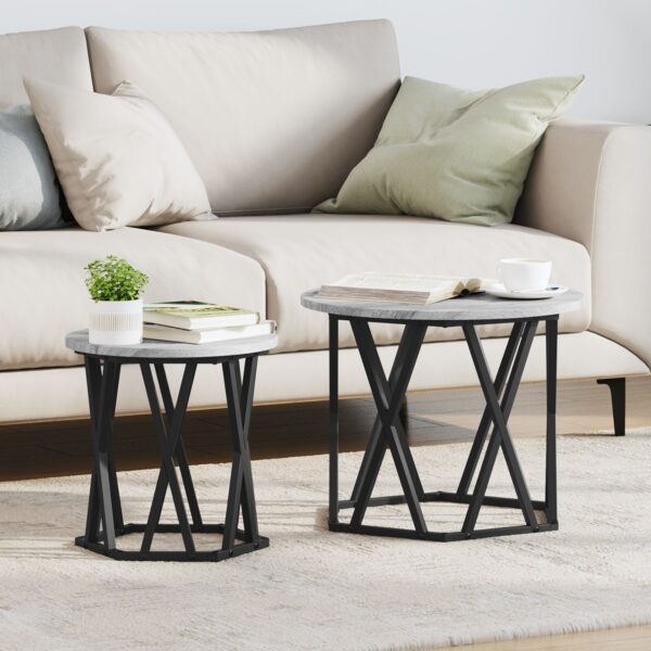 vidaXL Grå sonoma Trefinér Medium Dekorative detaljer Kaffebord