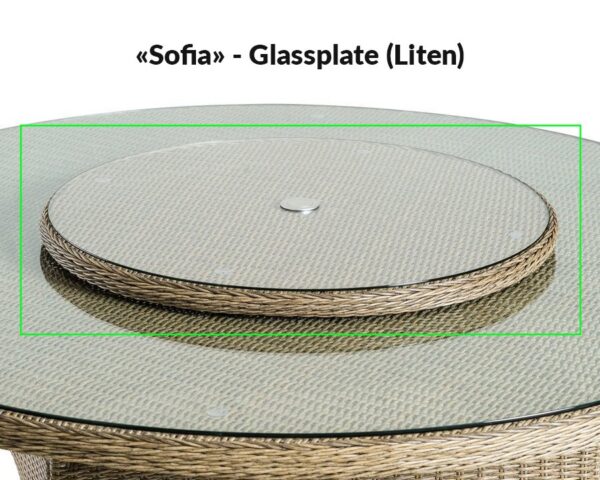 Glassplate til dreietoppen til modell Sofia