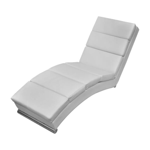 vidaXL Sjeselong hvit kunstig skinn